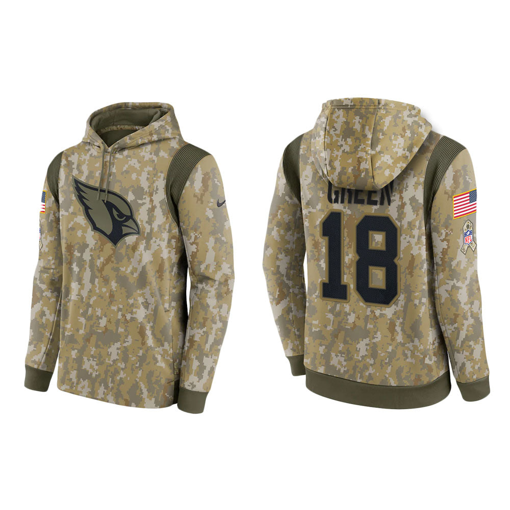 A.J. Green Arizona Cardinals Camo 2021 Salute To Service Veterans Day Therma Pullover Hoodie