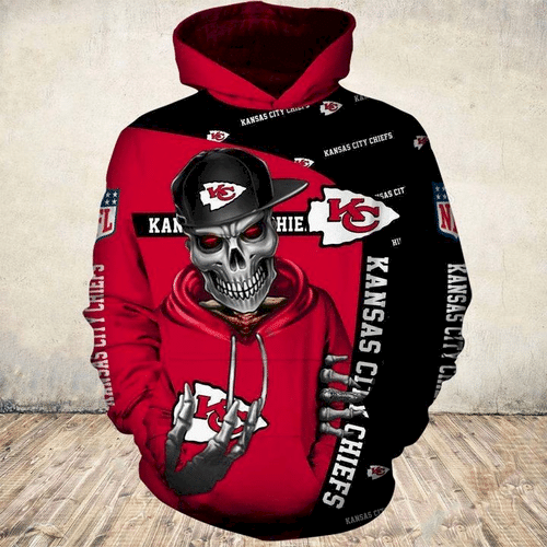 Kansas City Chiefs New SKull Full  S1531 Hoodie Personalized Trending Gift