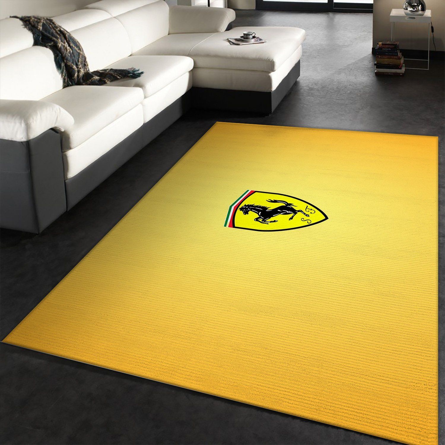 Ferrari Logo Rug Bedroom Family Gift US Decor