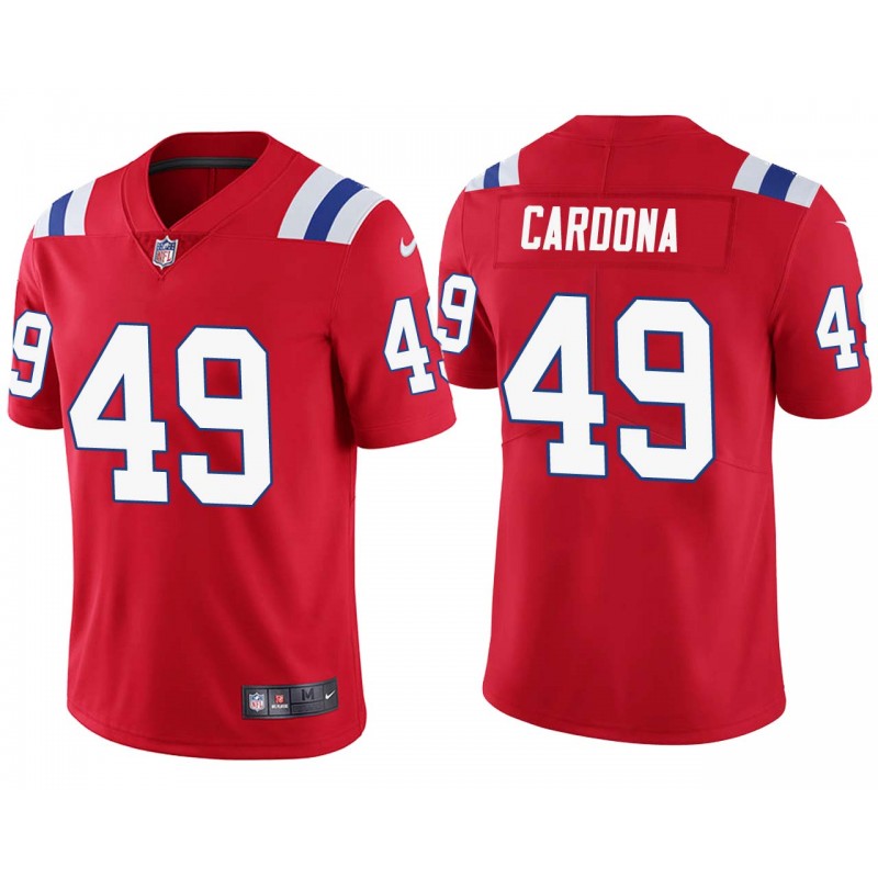 Shirtless Style Joe Cardona New England Patriots Red Vapor Untouchable Limited Jersey – All Stitched, Embroidery – All Stitched, Embroidery