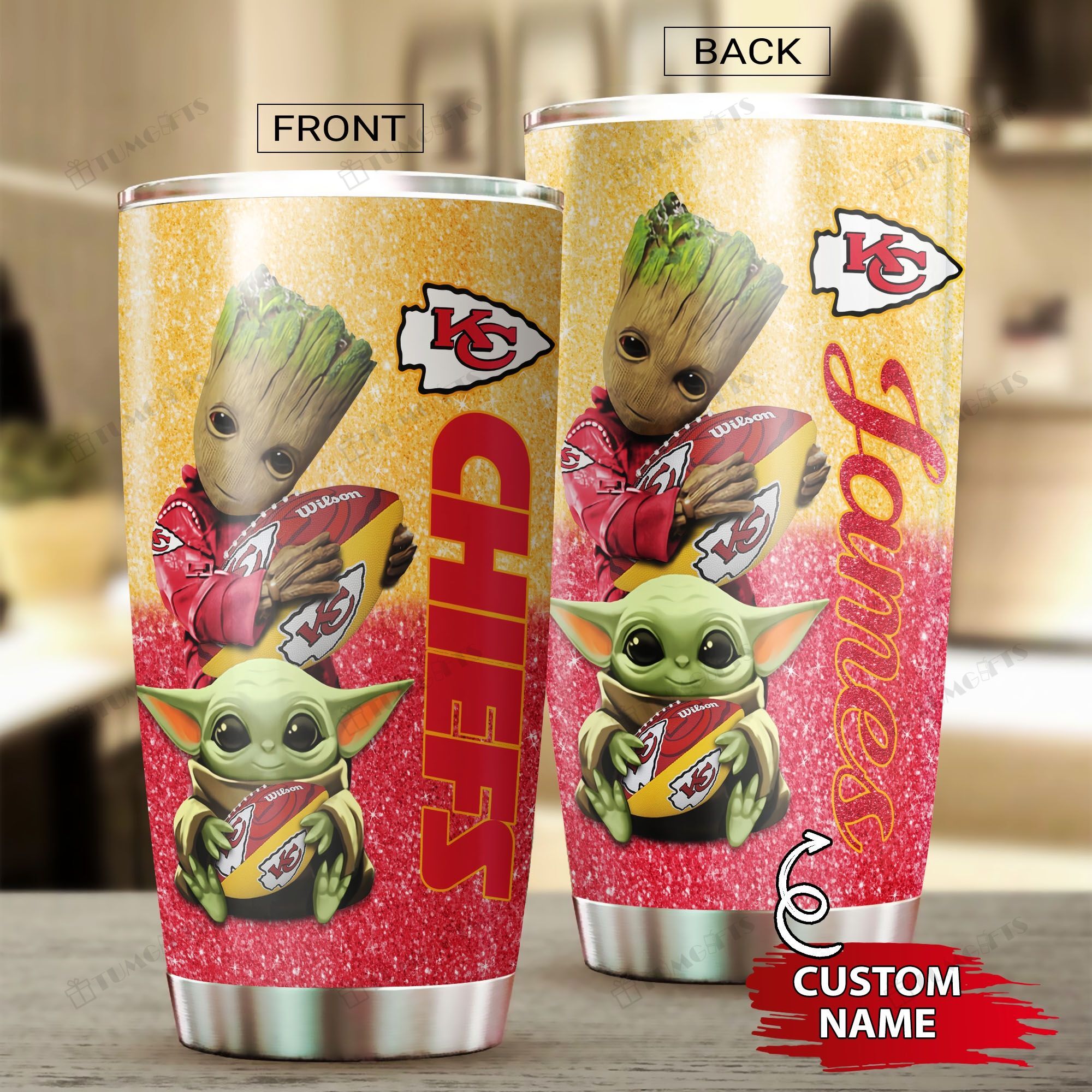 Buy Personalized Kansas City Chiefs Customstainless Steel Tumbler