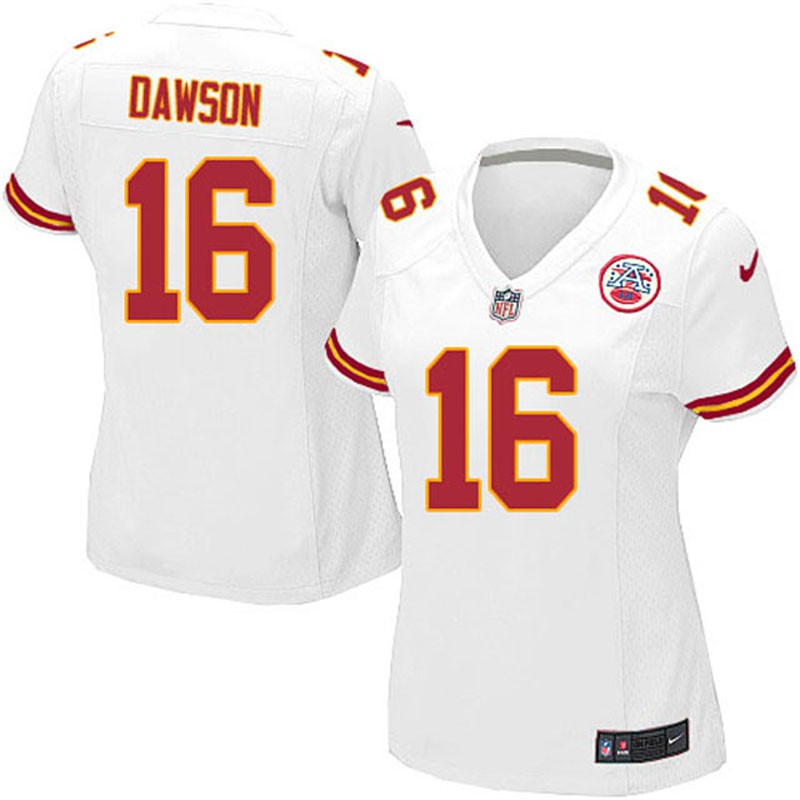 Women Len Dawson #16 Kansas City Chiefs White Away Game Jersey