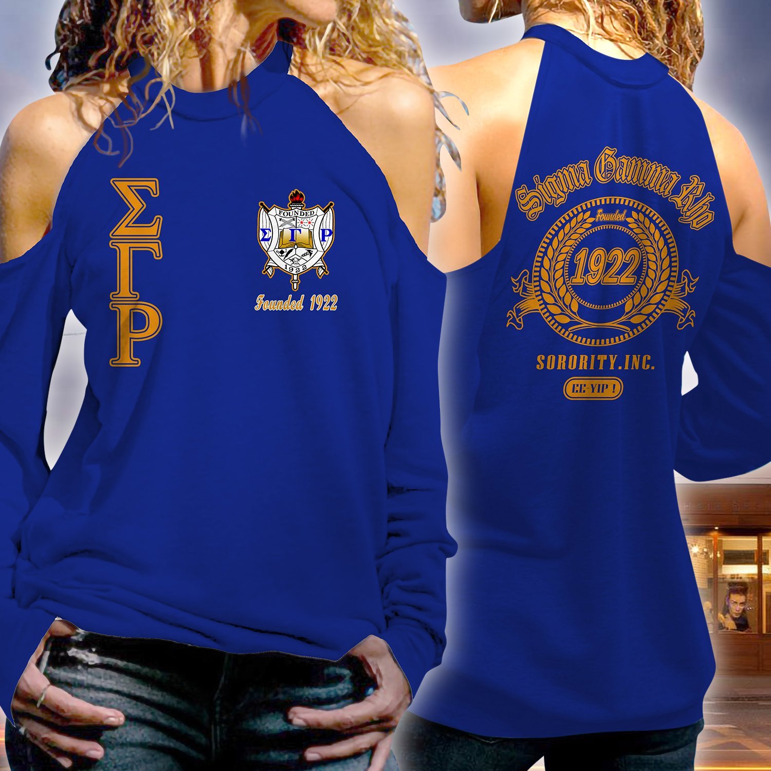 Sigma Gamma Rho Strapless Off Shoulder Sweatshirt Txtrend Shop 1070