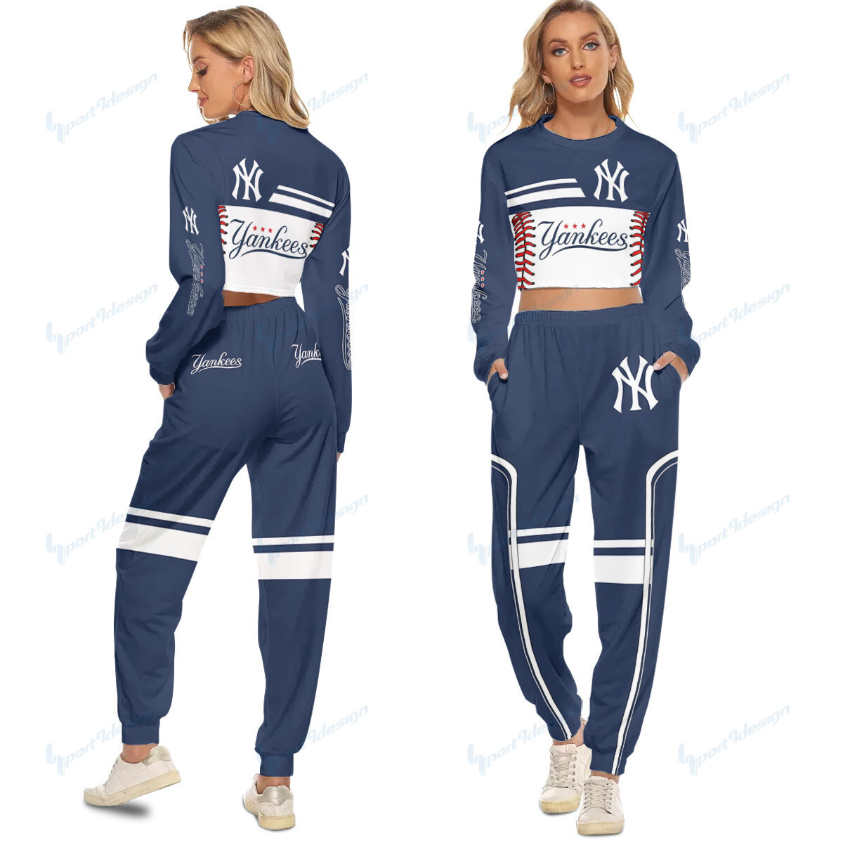 New York Yankees Crop Sweatshirt Suit 10