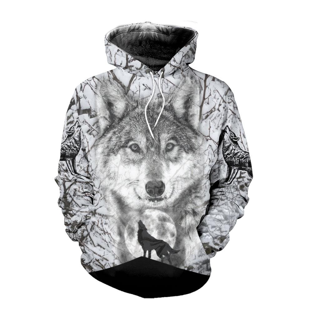 Wolf White Hoodie 3D #H