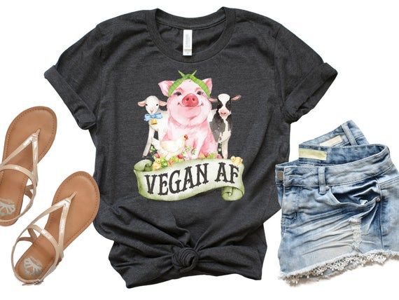 Vegan T Shirt Vegan Af Vegan As Fuck Vegan Vegan Gift Friends Not Food Vegan Shirt Vegan Farm Animal Gift For Vegan Item 9004