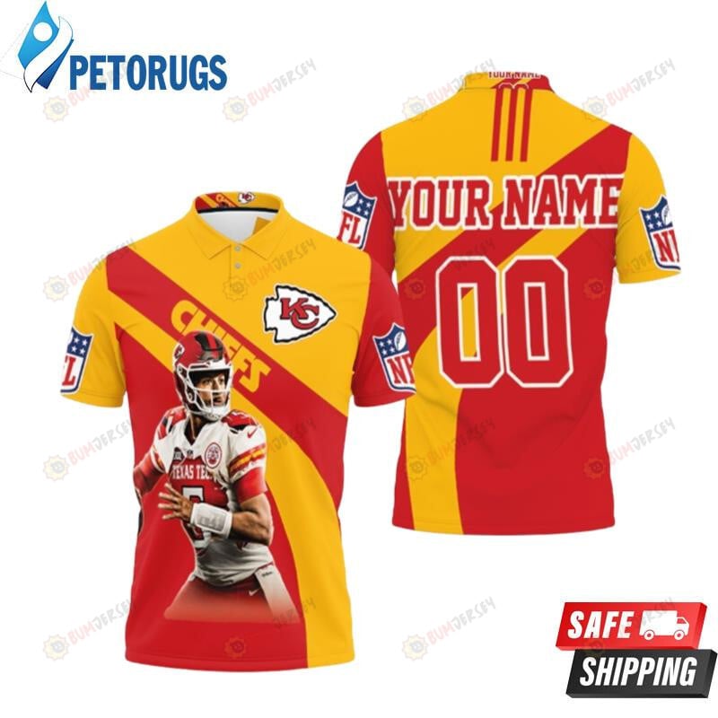 Patrick Manohomes 15 Kansas City Chiefs Afc West Division Champions Super Bowl 2021 Custom Name & Number Printed Polo Shirt