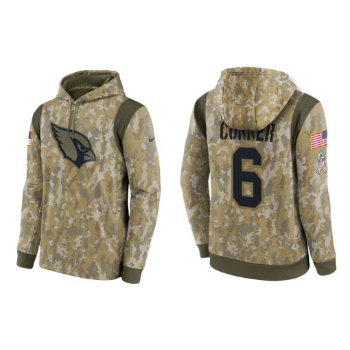 James Conner Arizona Cardinals Camo 2021 Salute To Service Veterans Day Therma Pullover Hoodie