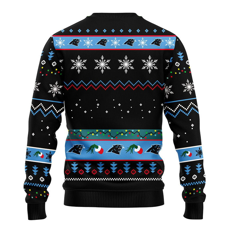 Carolina Panthers 12 Grinch Xmas Day Ugly Christmas Sweater