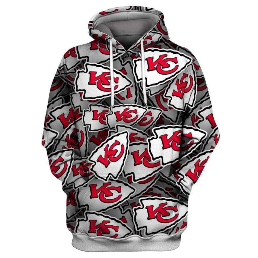 3D Kansas City Chiefs Printed Hooded Pocket Pullover Sweater 360 style