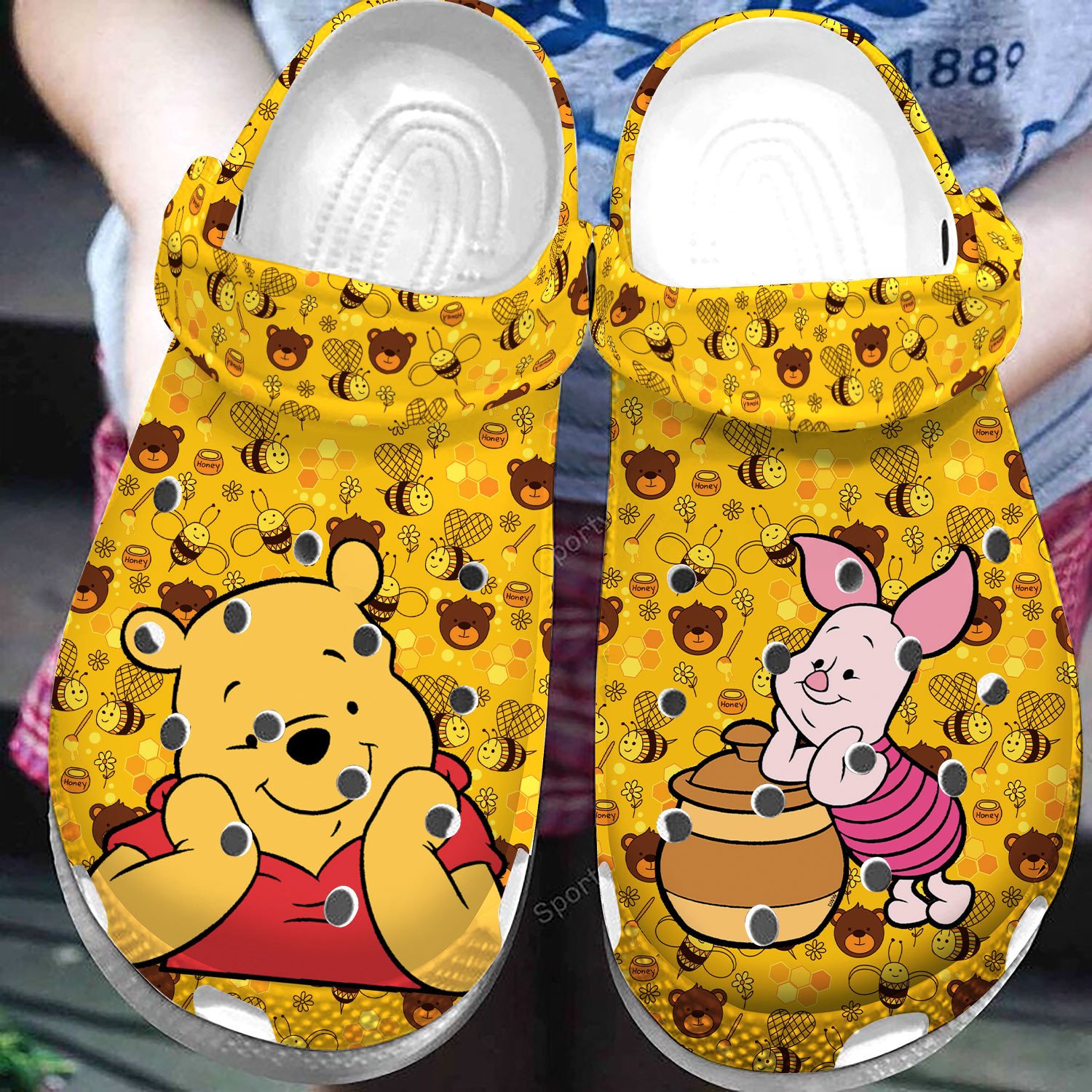 Pooh And Piglet Couple Clog Shoes #Dh