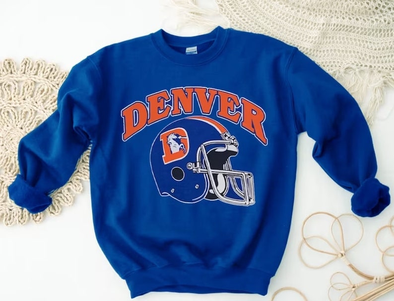 Vintage Denver Football Sweatshirt, Vintage Nfl Football Unisex Shirt Tee, Denver Football Sweatshirt, American Football Retro Sweatshirt