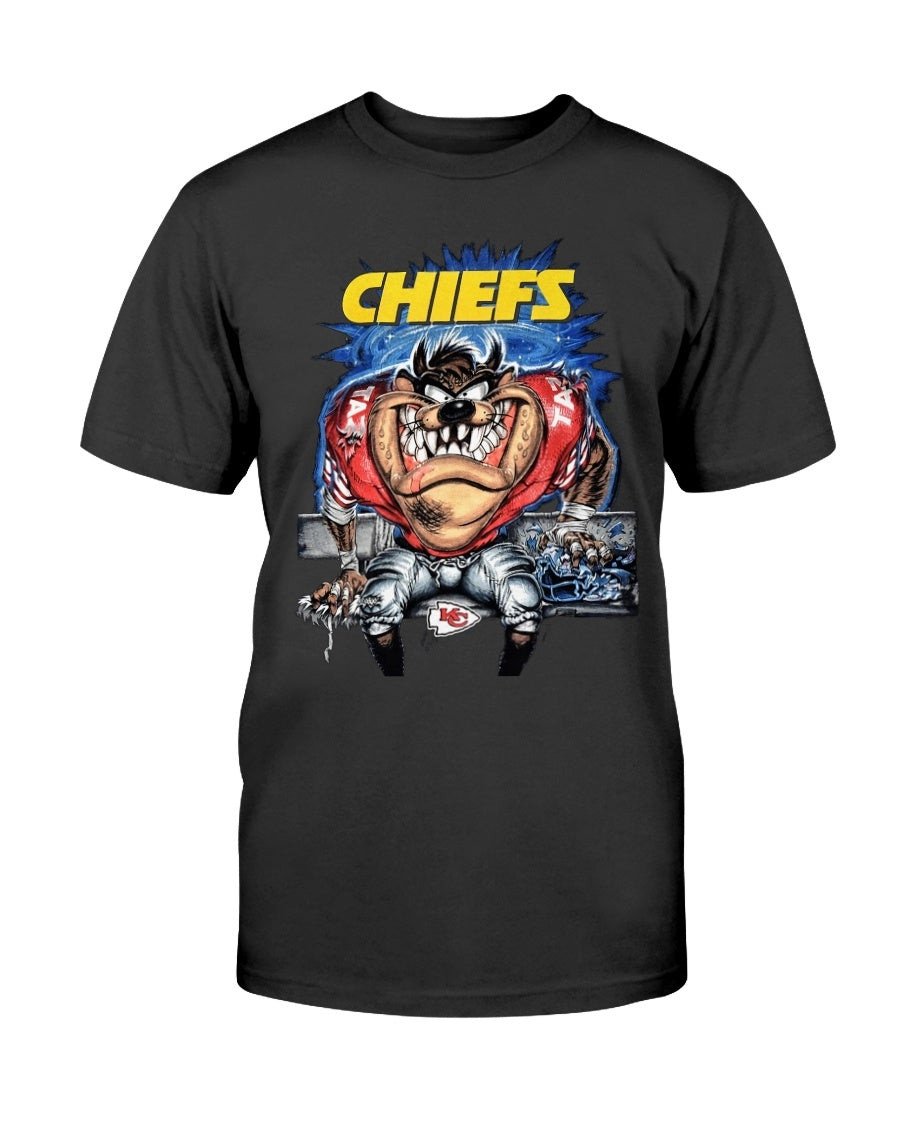 90S Kansas City Chiefs Tasmanian Devil T Shirt 090121