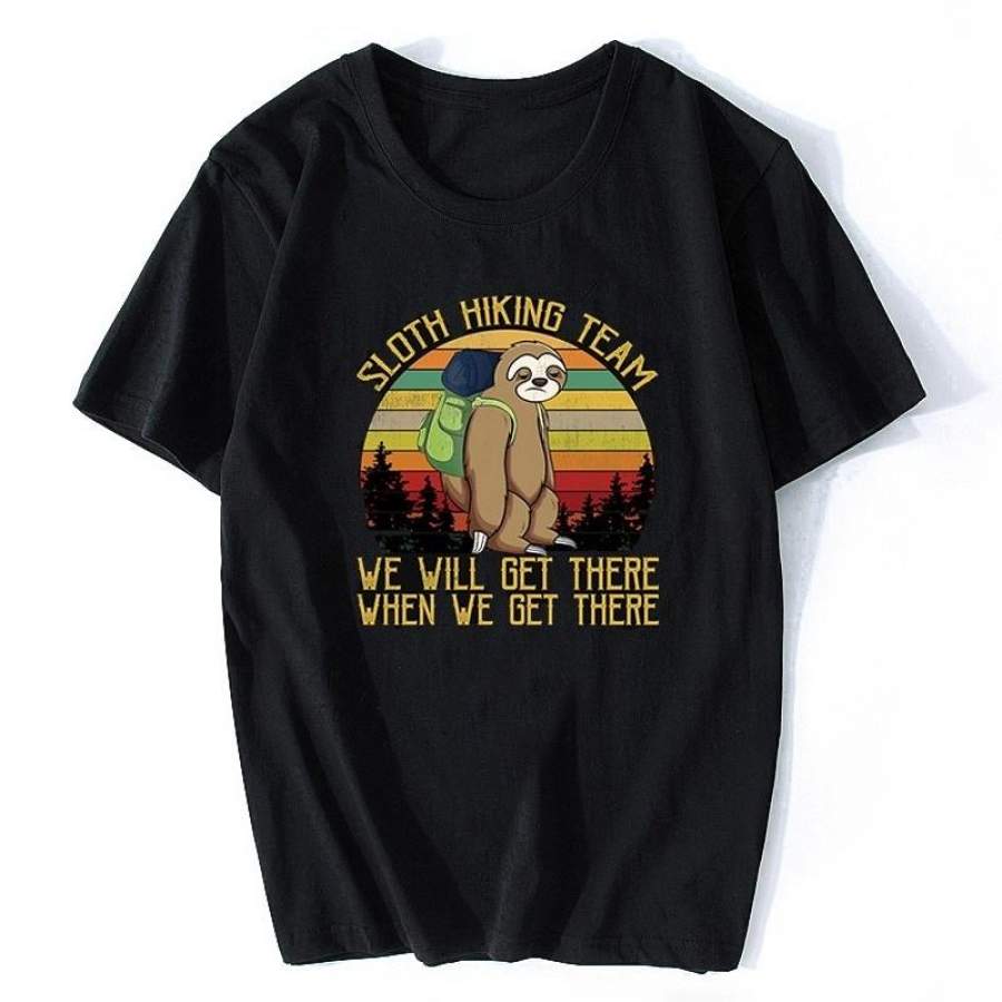 Sloth Hiking Team We Will Get There Funny Vintage Men T-Shirt