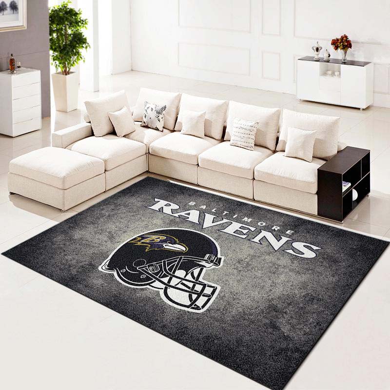 Baltimore Ravens Football Team  Distressed Living Room Carpet Kitchen Area Rugs