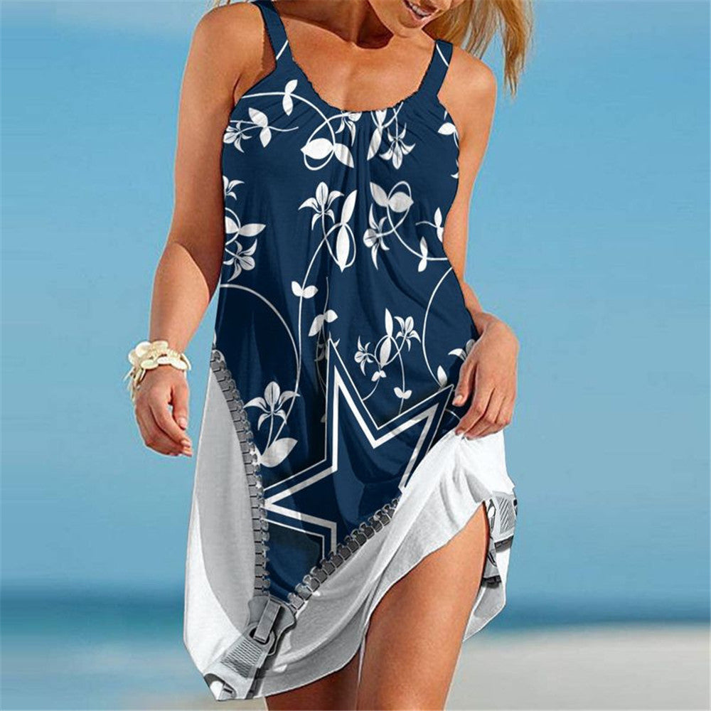 Dallas Cowboys Women Floral 3D Beach Dress – Donelanetop Store