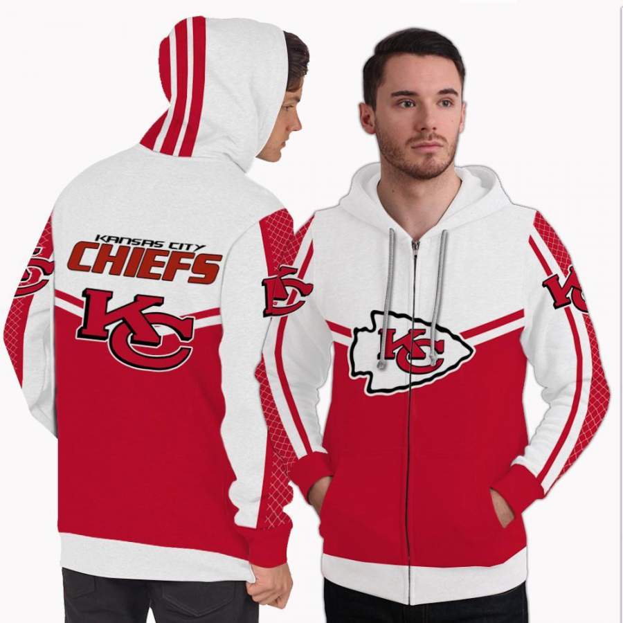 Colorful Gorgeous Fitting Kansas City Chiefs Zip Hoodie