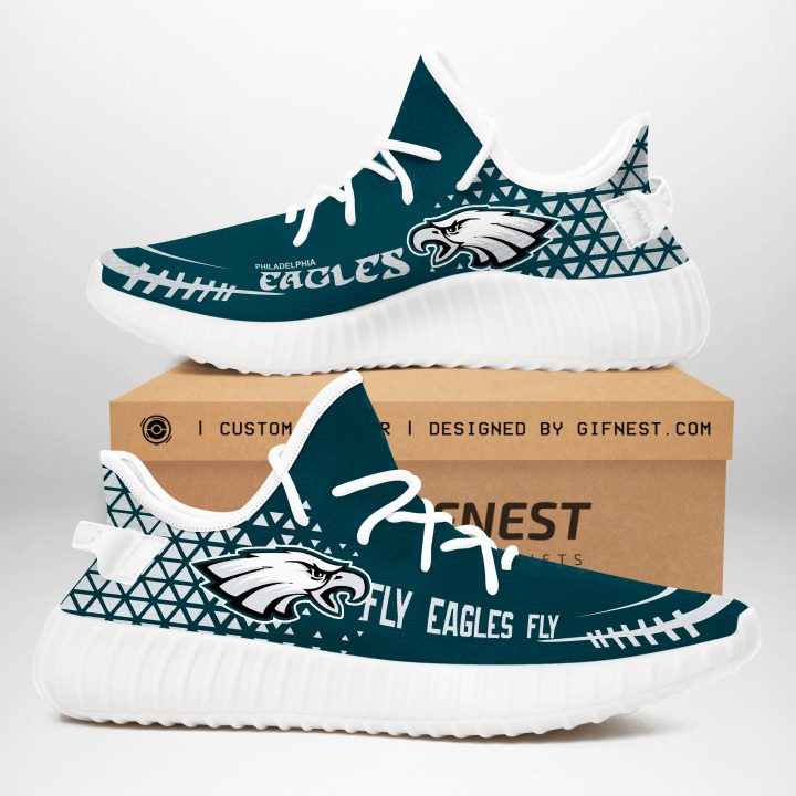 Yeezy Shoes Nfl Philadelphia Eagles Green White Yeezy Boost Sneakers