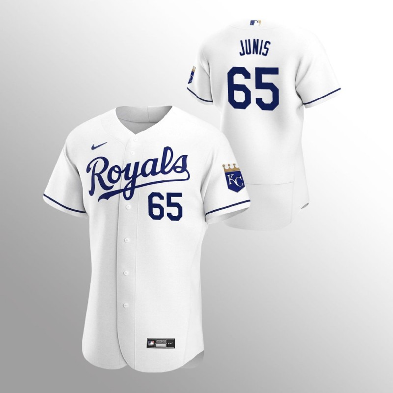 Men’S Kansas City Royals Jakob Junis  White 2020 Home Jersey – All Stitched, Embroidery