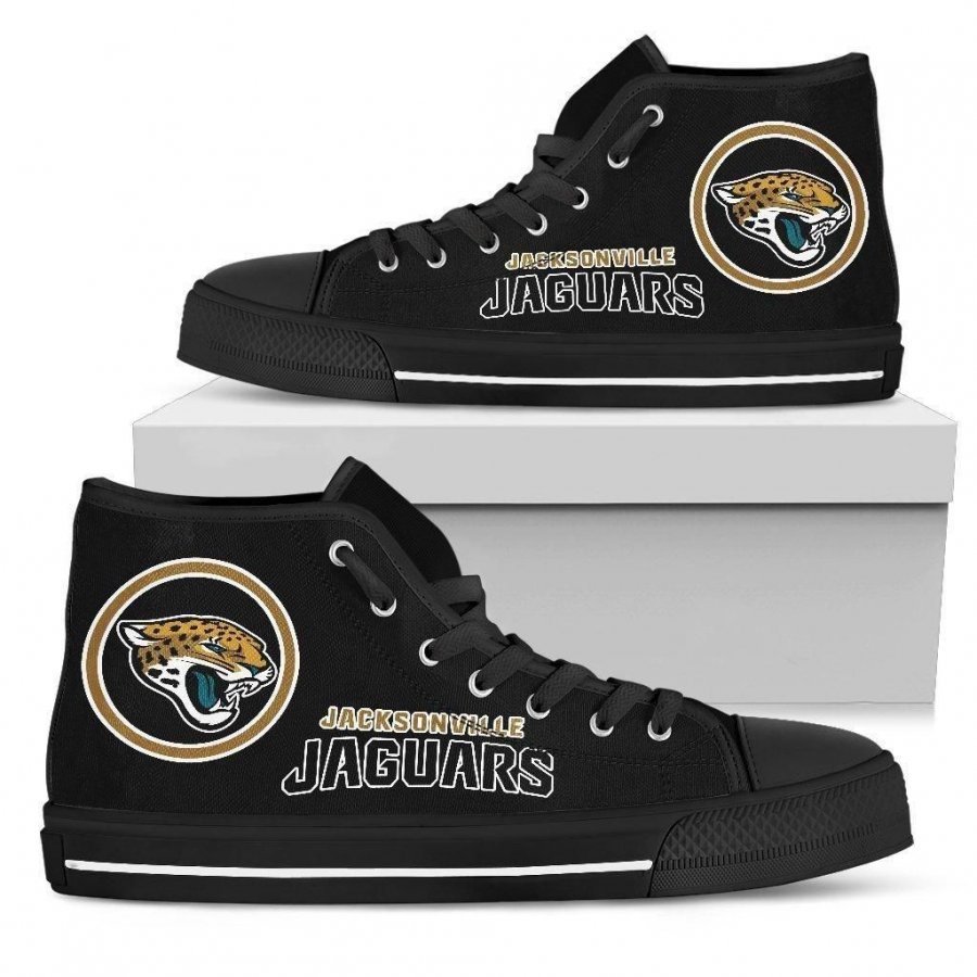 Circle Logo Jacksonville Jaguars High Top Shoes #224