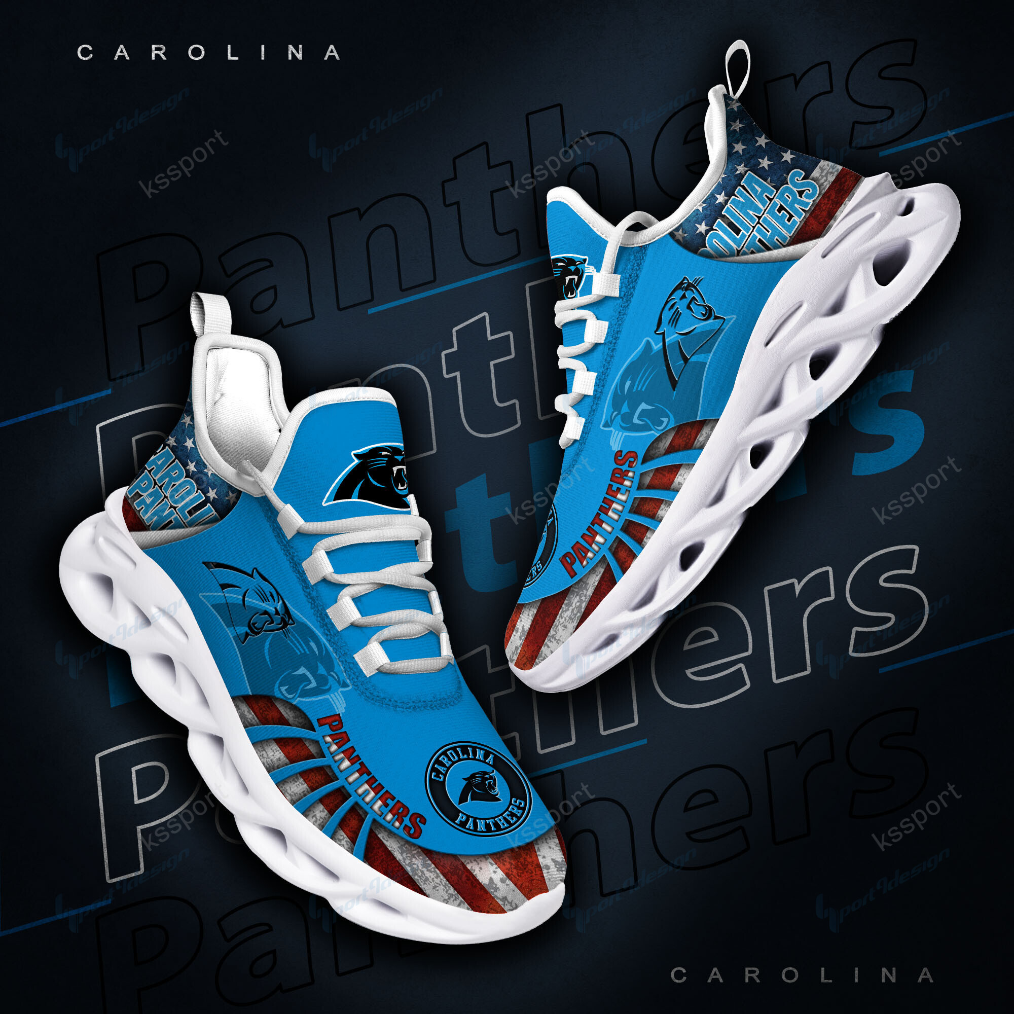 Carolina Panthers Yezy Running Sneakers Bg808