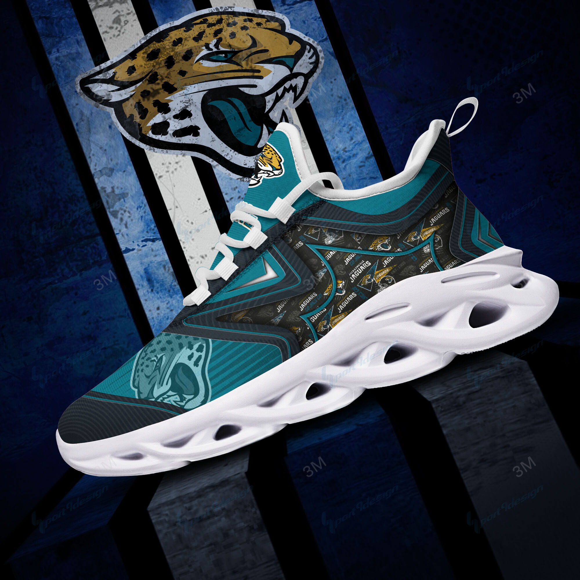 Jacksonville Jaguars Yezy Running Sneakers Bg899