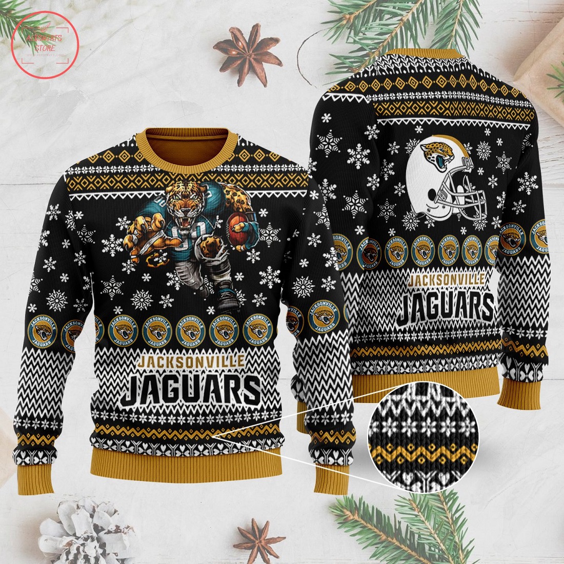 Jacksonville Jaguars Mascot Gift For Fan Ugly Wool Sweater Christmas