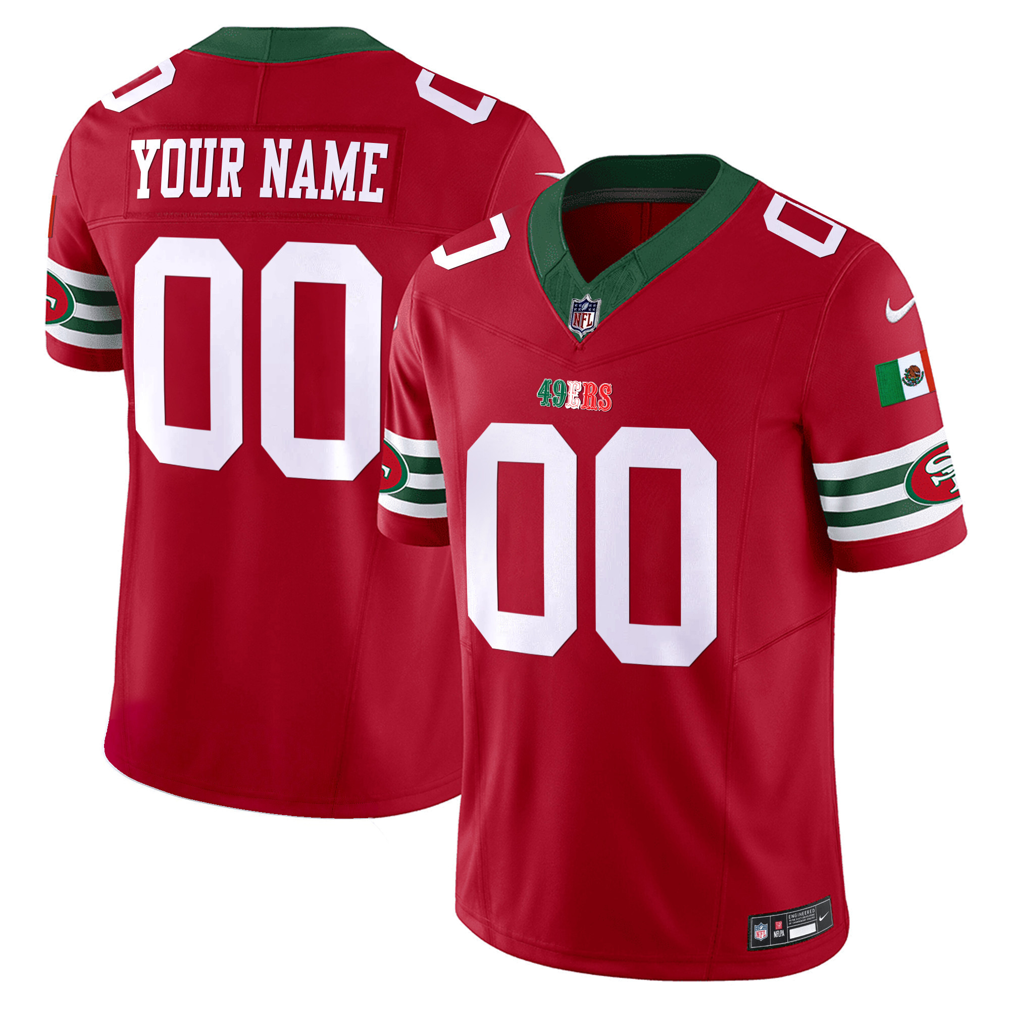 49Ers Mexico Vapor Custom Jersey V2 – All Stitched