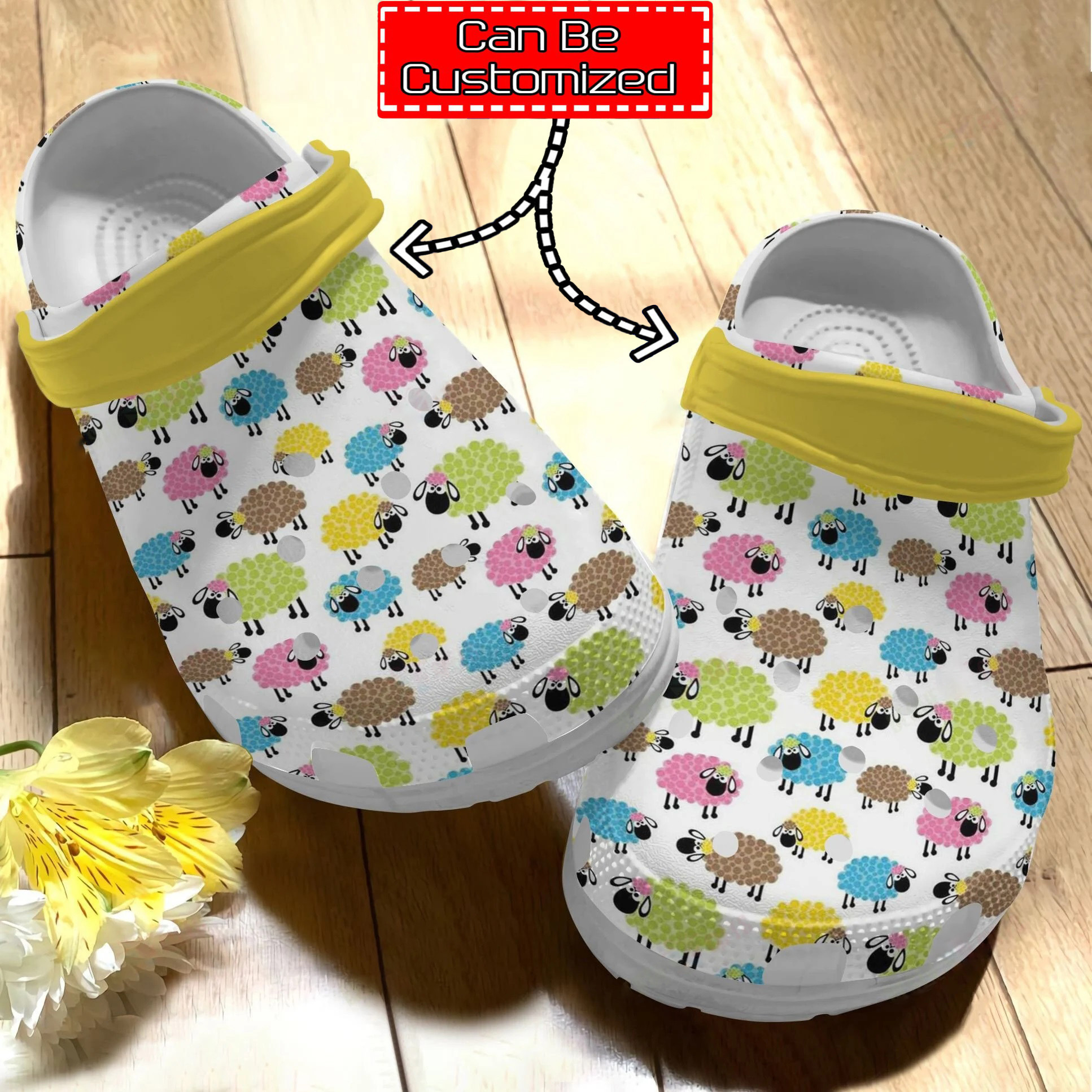 Animal Print Crocs – Personalized Farmer Lovely Sheeps Pattern Clog Shoes