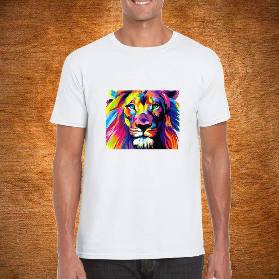 Rainbow Lion Animal T-Shirt Mens Fashion