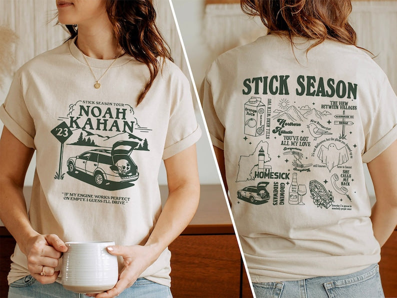 Noah Kahan 2 Sided Shirt, Noah Kahan Stick Season Tour 2023 Shirt, Stick Season Album Shirt, Folk Pop Music, Noah Kahan Merch Gift For Fan