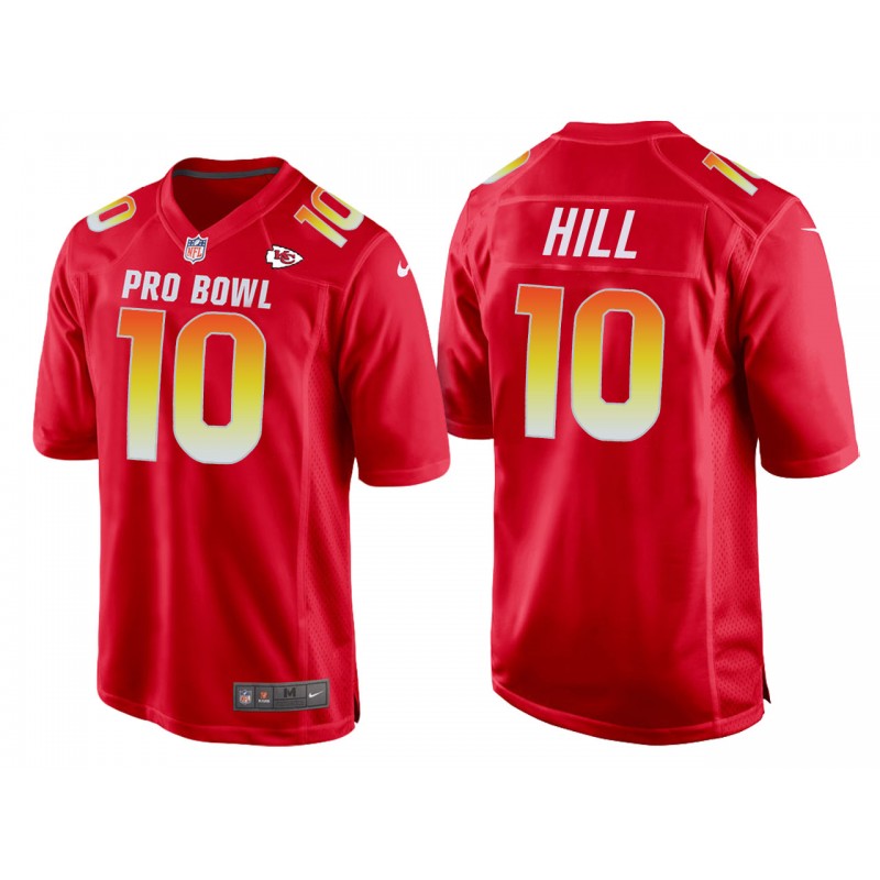 Men Tyreek Hill Kansas City Chiefs Afc Red 2018 Pro Bowl Game Jersey – All Stitched, Embroidery