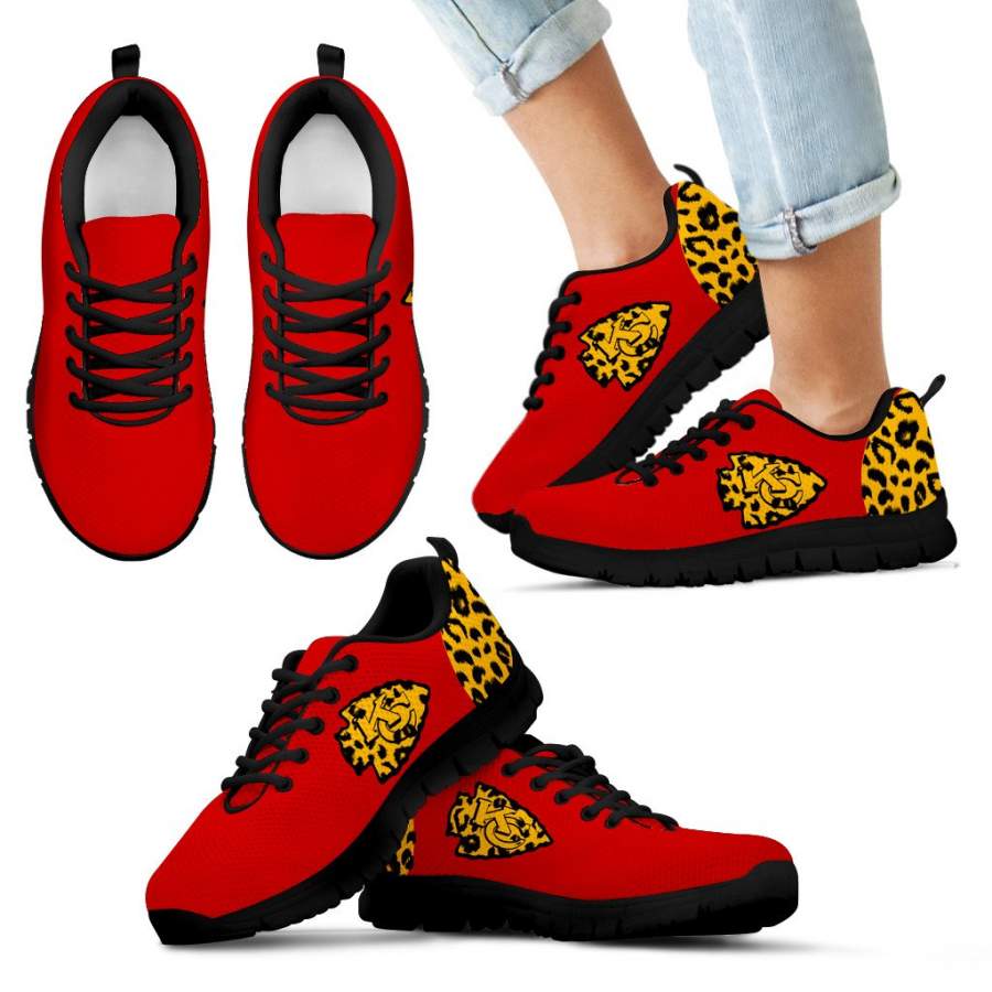 KBCheetah Pattern Fabulous Kansas City Chiefs Sneakers