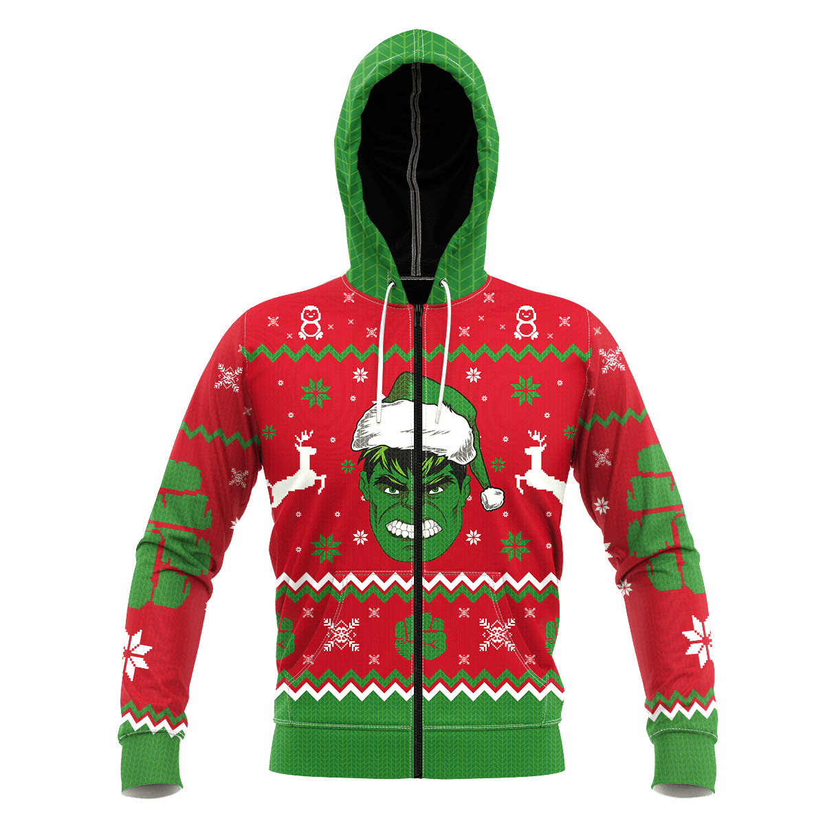 Hulk Smashin’ Christmas Unisex Zipped Hoodie