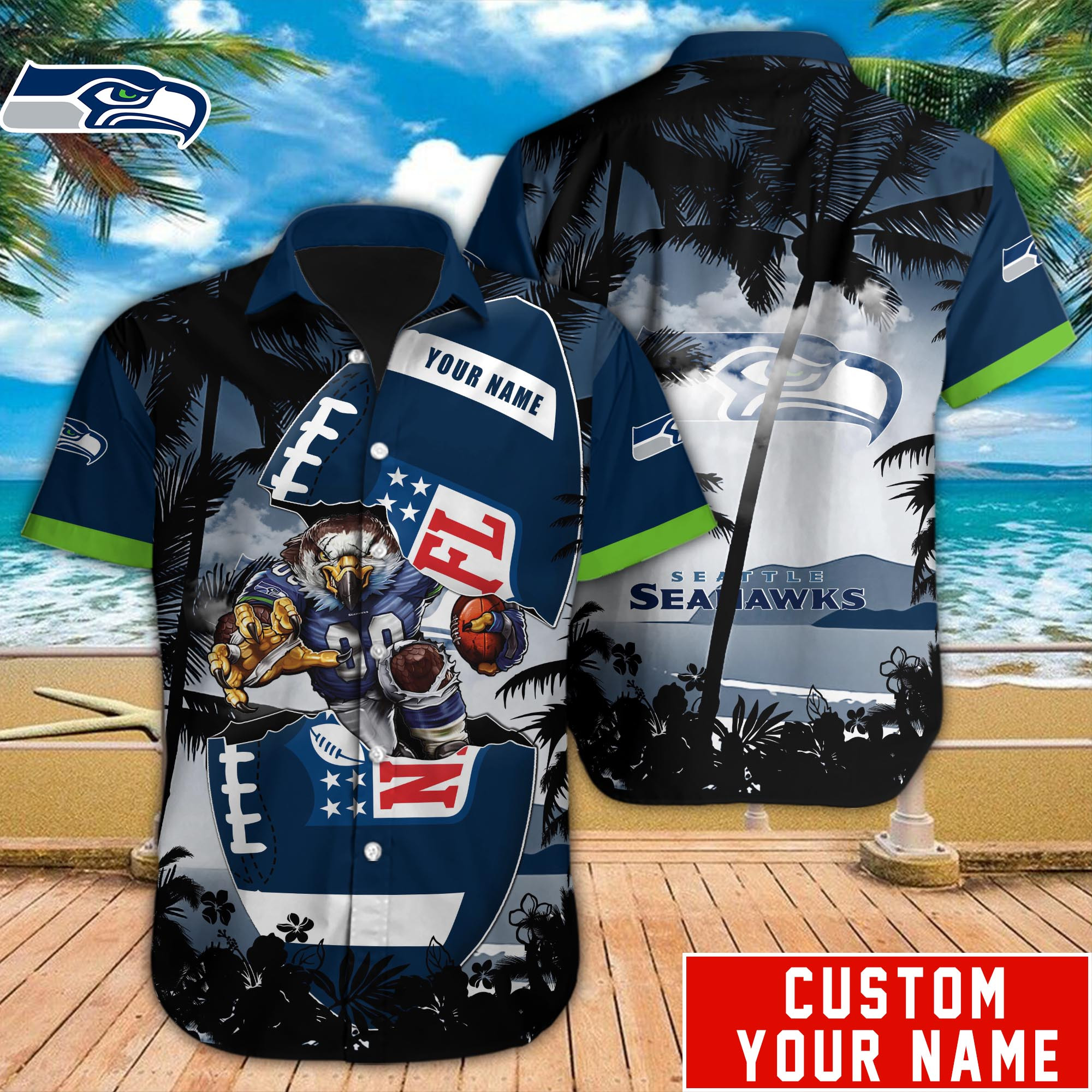 Seattle Seahawks Nfl-Hawaiian Shirt Custom M-40723