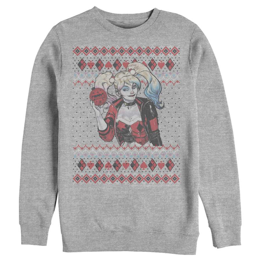 Batman Men’s Ugly Christmas Harley Quinn  Sweatshirt