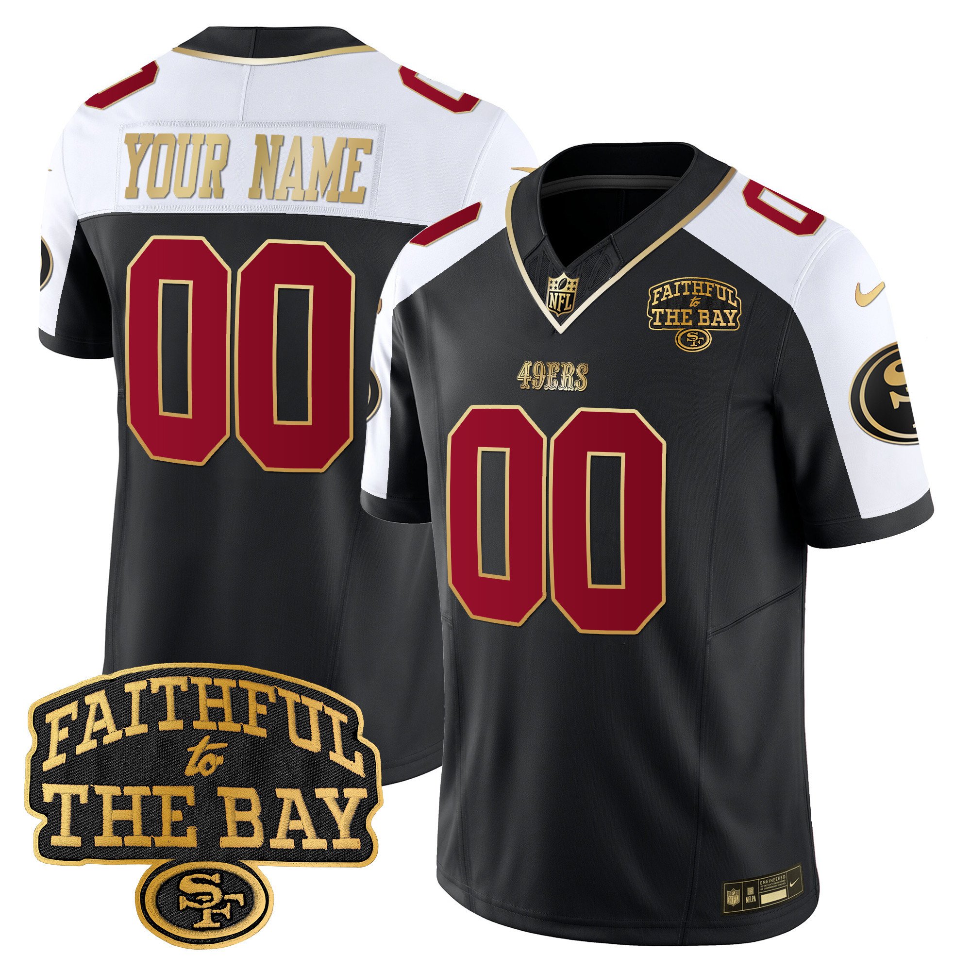 49Ers Faithful To The Bay Patch Vapor Limited Custom Jersey V8 – All Stitched