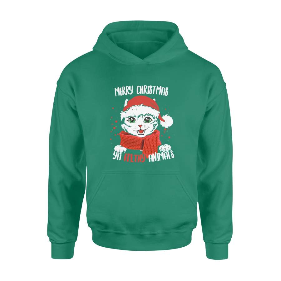 Ya Filthy Animals Cat Merry Christmas Hoodie