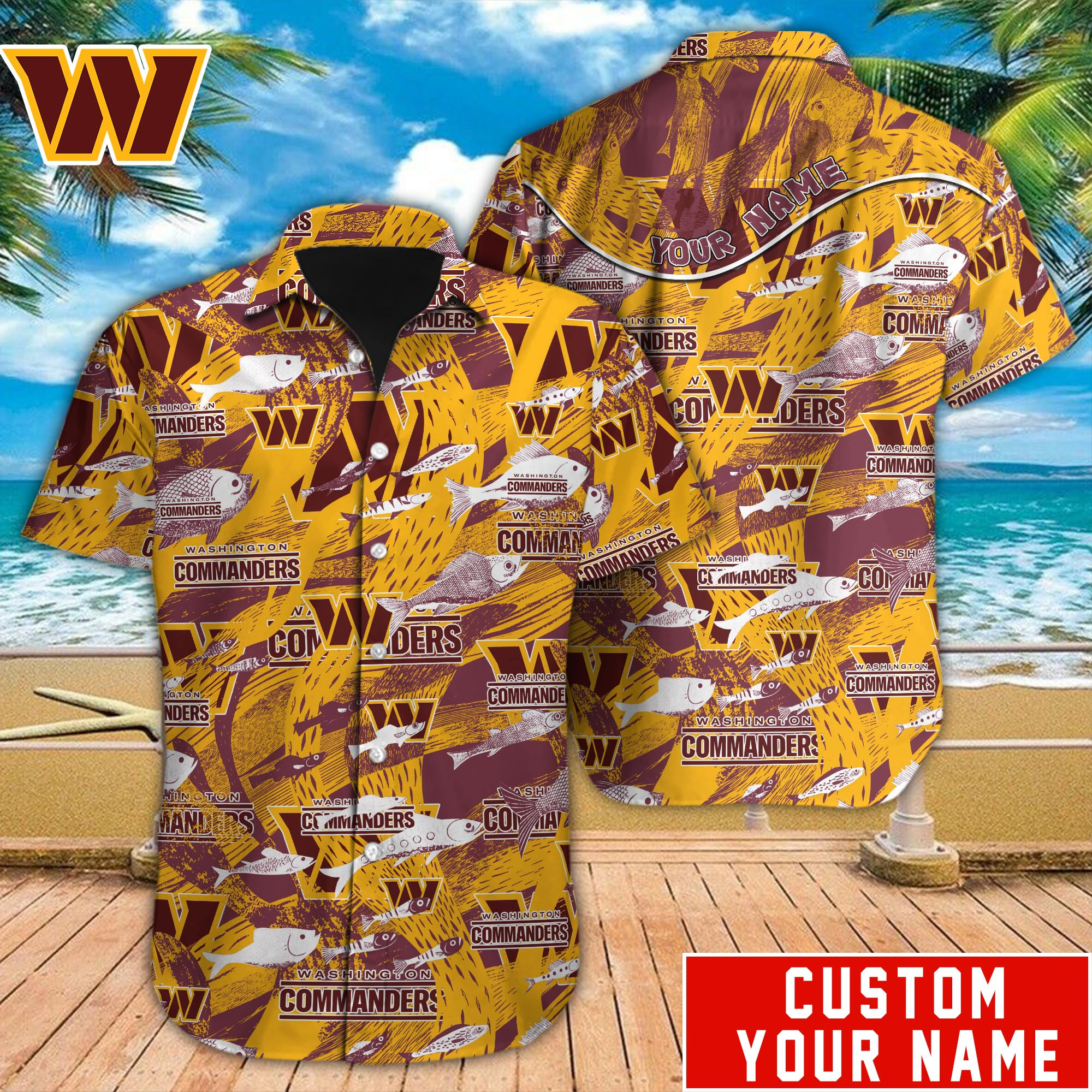 Washington Commanders Nfl-Hawaiian Shirt Custom M-39404