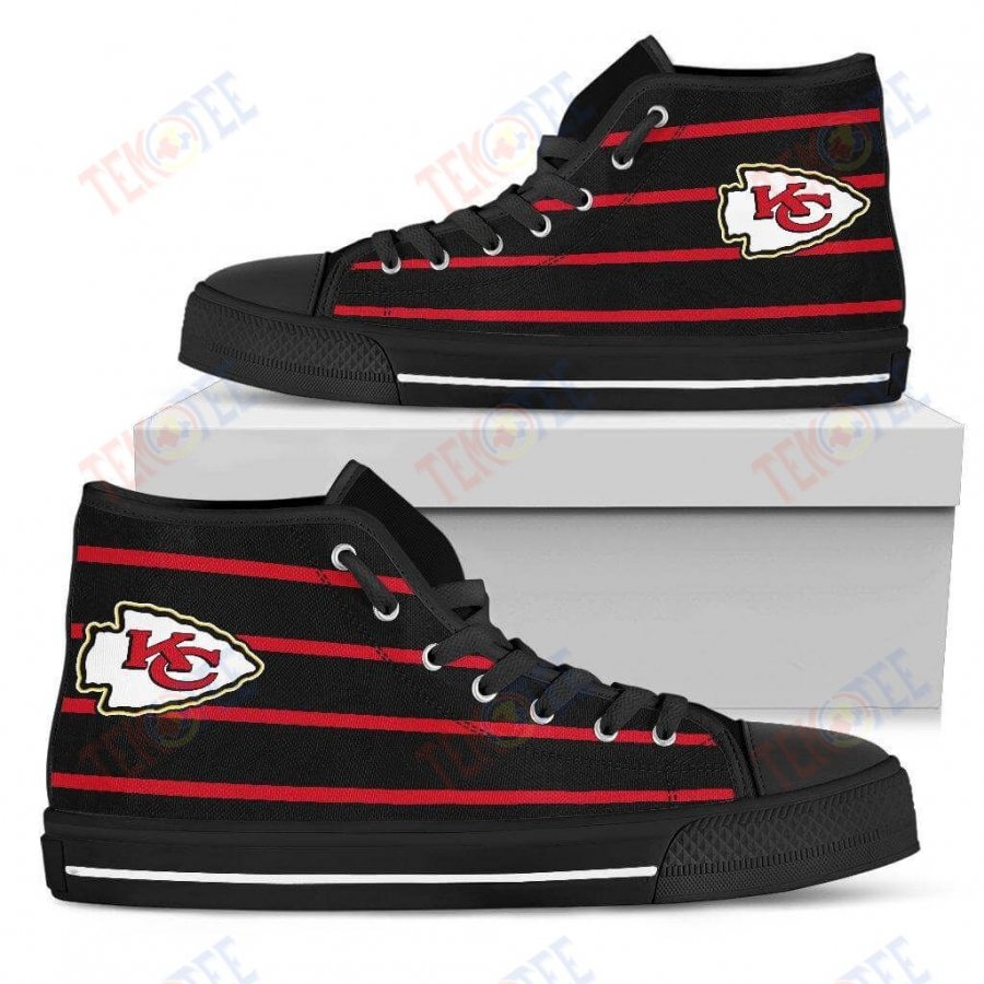 Mens Womens Kansas City Chiefs High Top Shoes Edge Straight Perfect Circle Shoes Custom Shoes TMT485