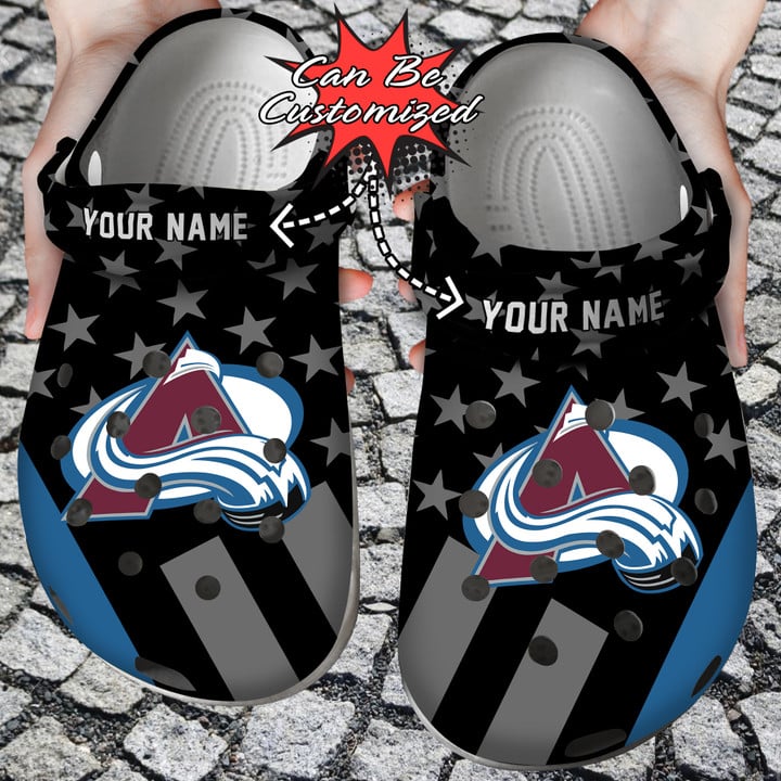 Hockey Crocs – Personalized Colorado Avalanche Star Flag Clog Shoes