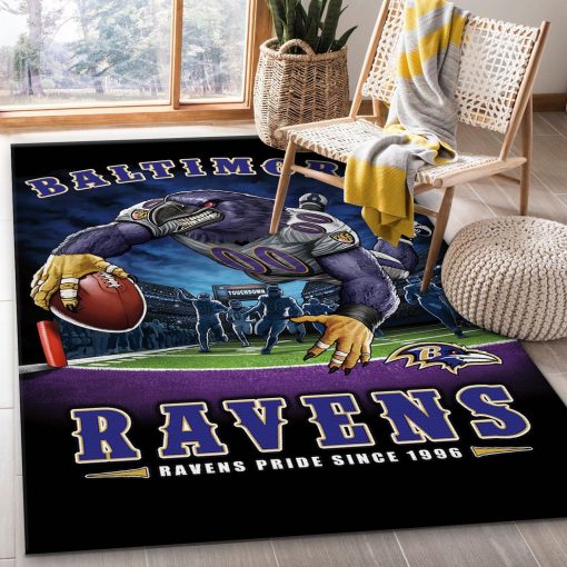 Baltimore Ravens Ravens Pride From 1996 Rug All Over Print Logo Custom Area Rug Carpet Full Sizes Home Living Rug Carpet Decor