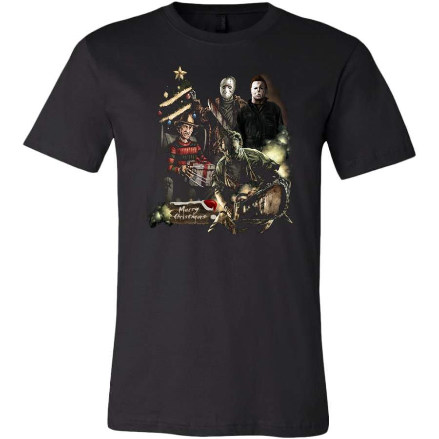 Michael Myers, Jason Voorhees, Freddy Krueger, Leatherface Merry Horror, Christmas Shirt, Halloween Shirt