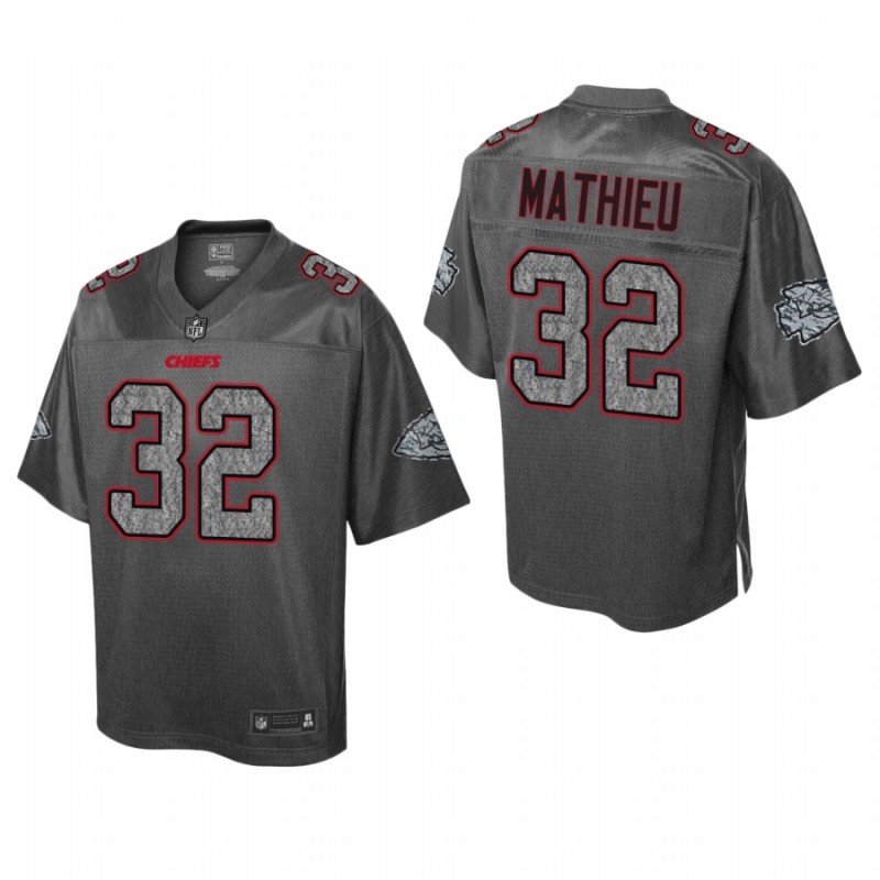 Men’S Kansas City Chiefs #32 Tyrann Mathieu Static Fashion Heather Charcoal Jersey – All Stitched, Embroidery