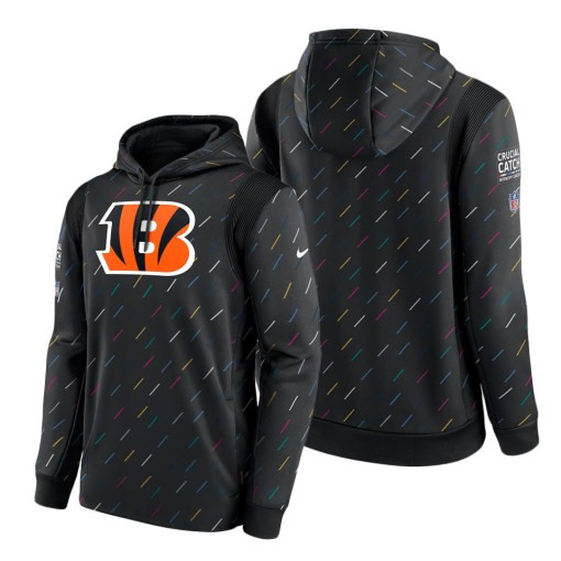 Men’S Cincinnati Bengals Charcoal 2021 Crucial Catch Therma Pullover Hoodie