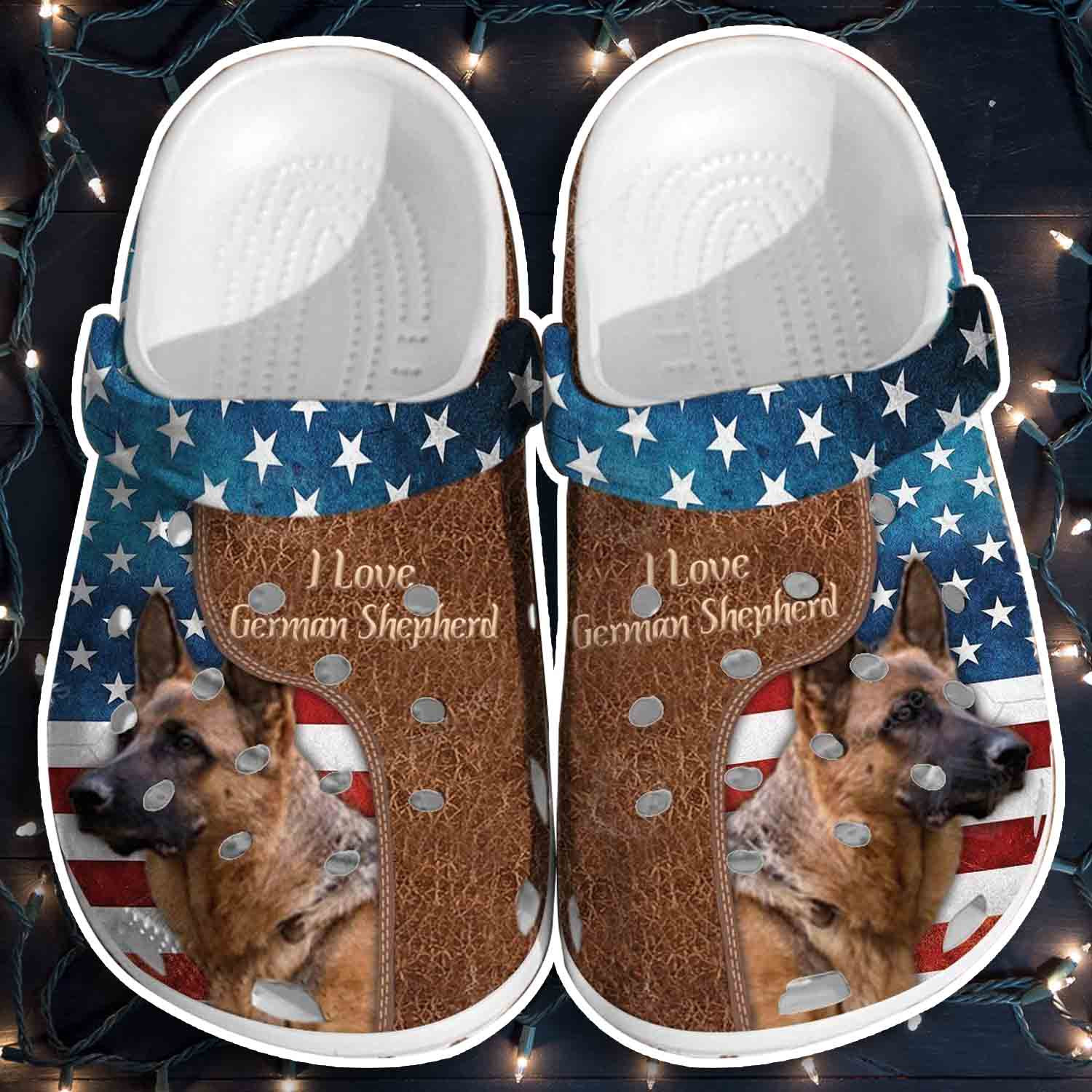 Love German Shepherd Usa Flag Croc S &hellip;