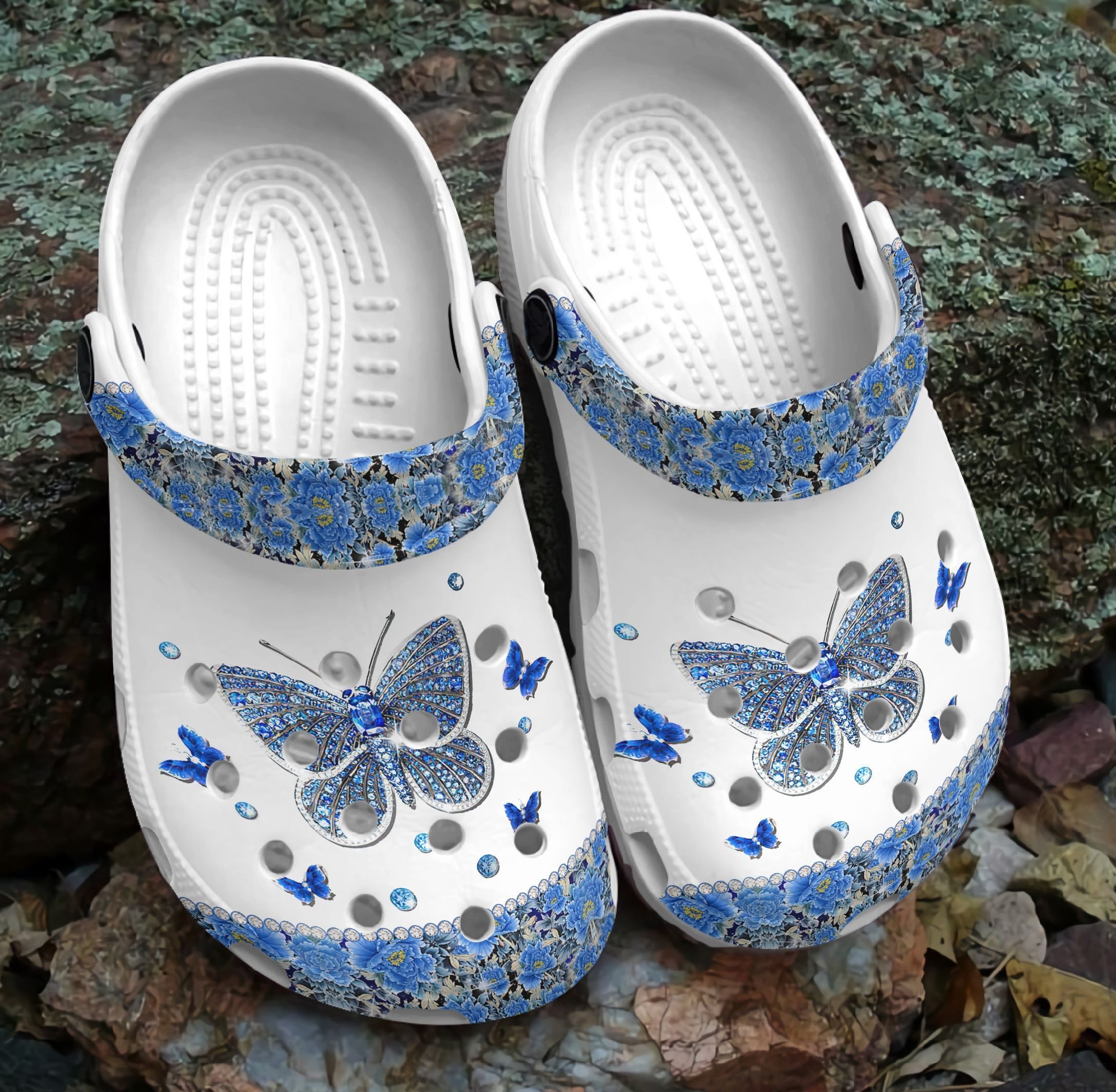 Blue Bling Butterfly Croc Shoes For  &hellip;