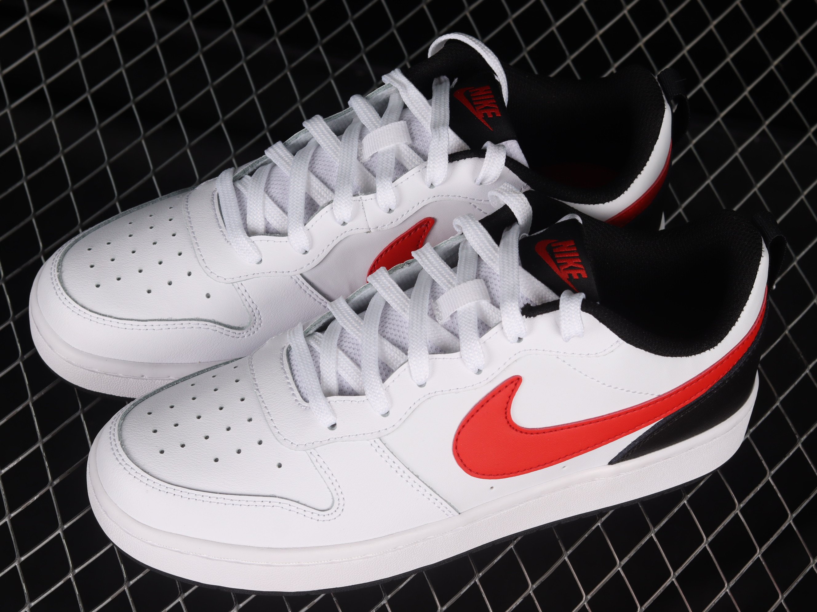 Nike Court Borough Low 2 White University Red Shoes Sneakers ...