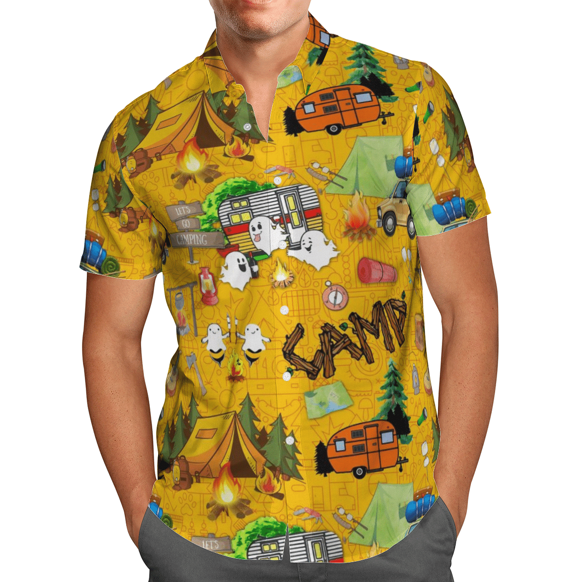 Bees Camping Hawaiian Shirt