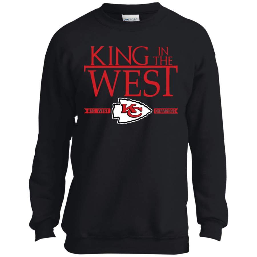 King In The West AFC West Kansas City Chiefs Youth Kids Sweatshirt